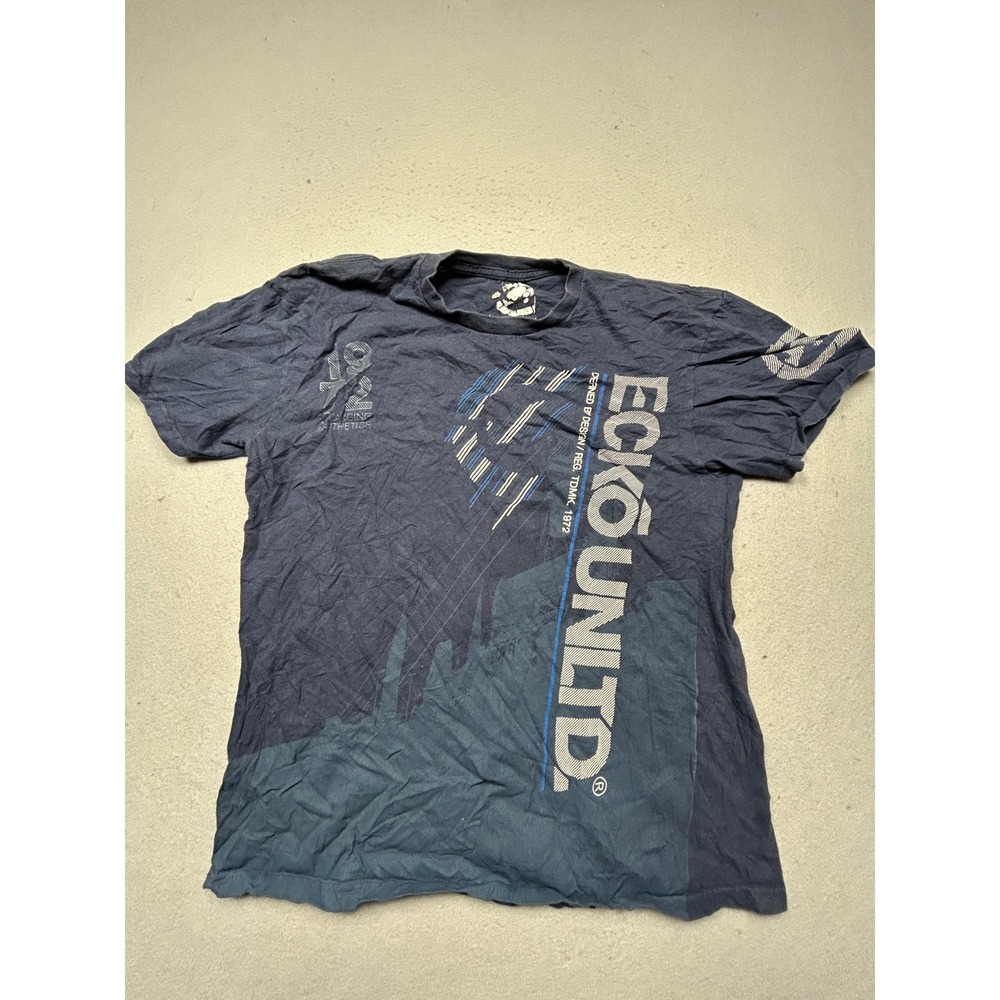 Ecko Unltd T-Shirt Cotton Navy Blue Graphic XL Mens